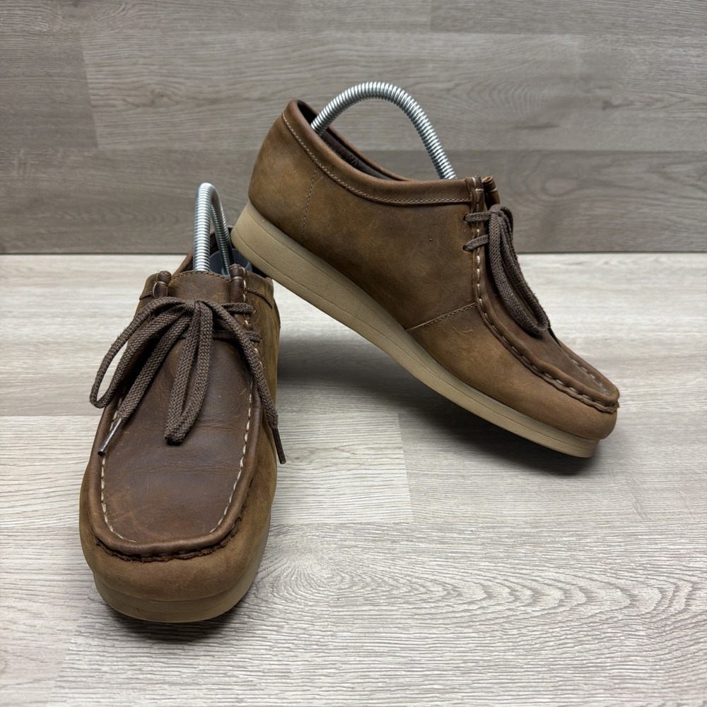 Clarks Padmora Brown Leather Wallabee Style Moc Toe Oxford Shoes Women's 10M
